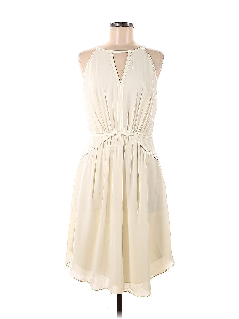 Banana Republic 100% Polyester Solid Ivory Casual Dress Size 6 - photo 1
