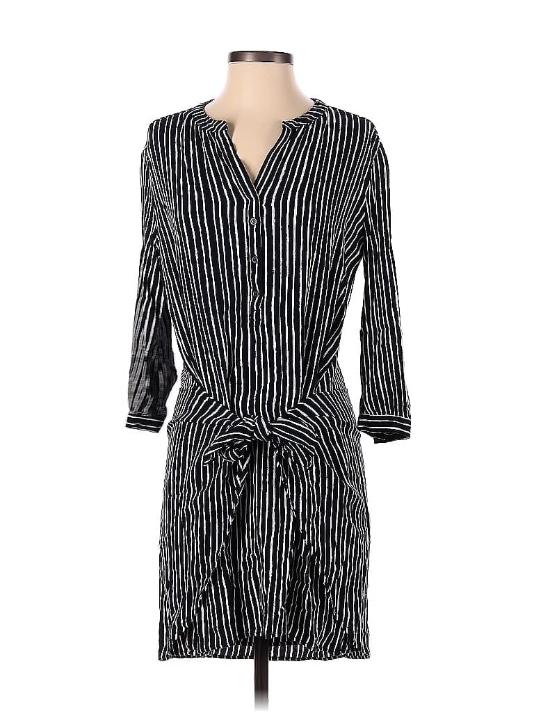 Gap 100% Rayon Stripes Black Casual Dress Size XS - photo 1