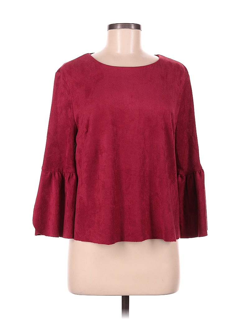 Oxford Sunday Burgundy Long Sleeve Top Size M - photo 1