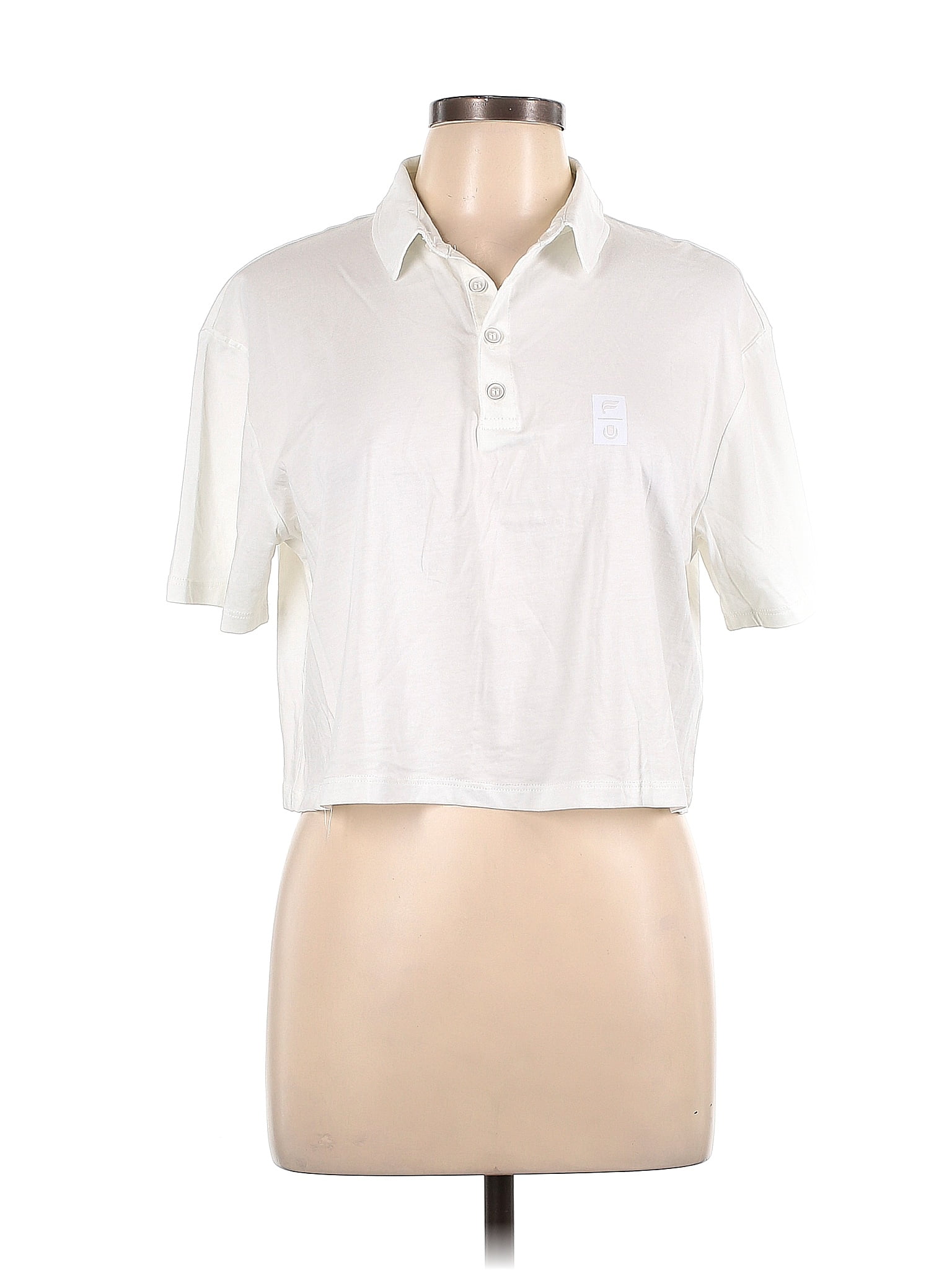 Fabletics Ivory Short Sleeve Polo Size L 63 off ThredUp