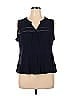 Ann Taylor LOFT 100% Rayon Blue Sleeveless Blouse Size XL - photo 1