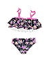 Hurley 100% Polyester Floral Motif Floral Tropical Pink Two Piece Swimsuit Size XL - photo 2