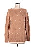 Ann Taylor LOFT 100% Cotton Hearts Stars Polka Dots Brown Pullover Sweater Size M - photo 1