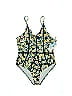 Cupshe Floral Motif Fair Isle Floral Stars Baroque Print Graphic Green Gray One Piece Swimsuit Size XXL - photo 1