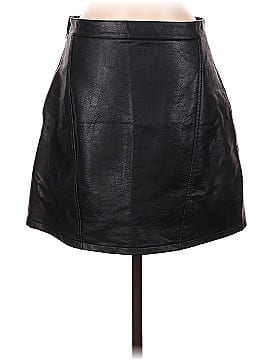 Zara Basic Faux Leather Skirt (view 2)