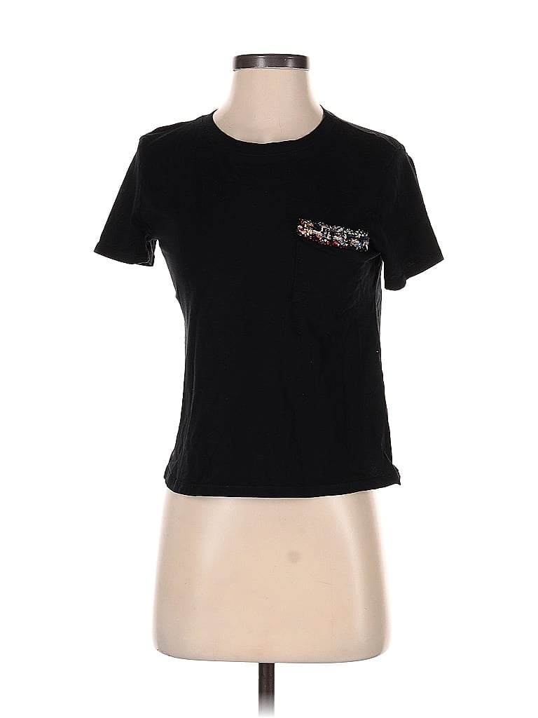 Pre-owned Zara Basic Short Sleeve T-shirt In Black