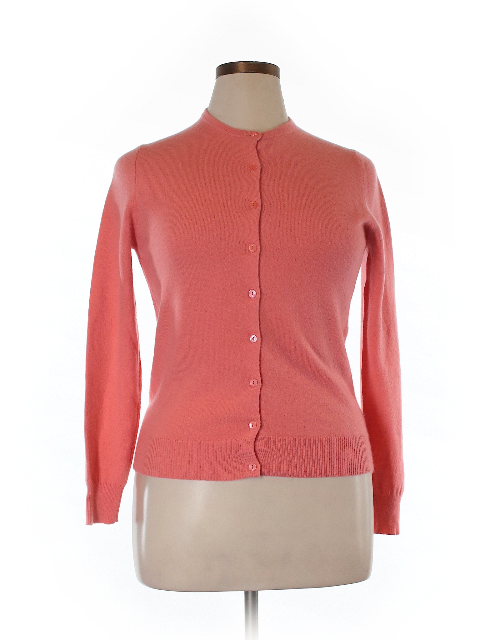 Lord & Taylor 100% Cashmere Solid Coral Cashmere Cardigan Size XL - 81% ...
