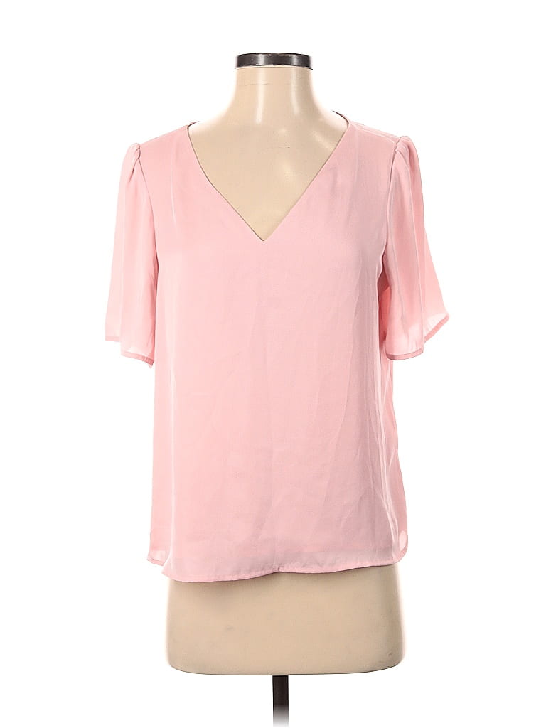 Express 100% Polyester Pink Short Sleeve Blouse Size S - photo 1