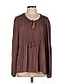 DR2 100% Polyester Brown Long Sleeve Blouse Size L - photo 1