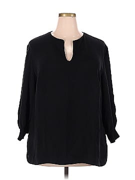 Lafayette 148 New York Long Sleeve Silk Top (view 1)