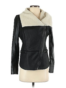 Ecru Faux Leather Jacket (view 1)