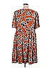 Ava & Viv 100% Rayon Batik Orange Casual Dress Size 1X (Plus) - photo 2