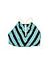 MICHAEL Michael Kors Chevron-herringbone Stripes Zebra Print Chevron Teal Swimsuit Top Size M - photo 1