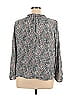 Ann Taylor LOFT Outlet Marled Paisley Floral Gray Long Sleeve Blouse Size XL - photo 2