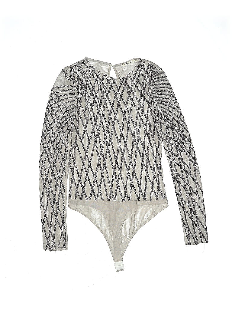 CARMiN 100% Polyester Silver Bodysuit Size L - photo 1