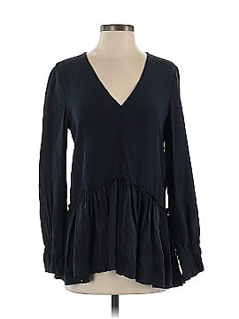 ALLSAINTS Long Sleeve Silk Top (view 1)