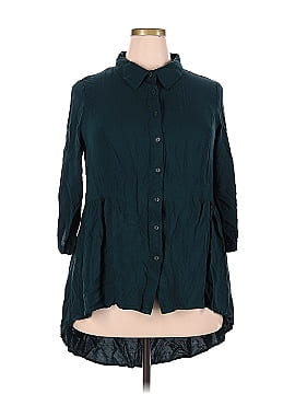 City Chic 3/4 Sleeve Button-Down Shirt (view 1)
