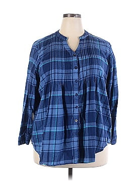 Woman Within Long Sleeve Button-Down Shirt (view 1)