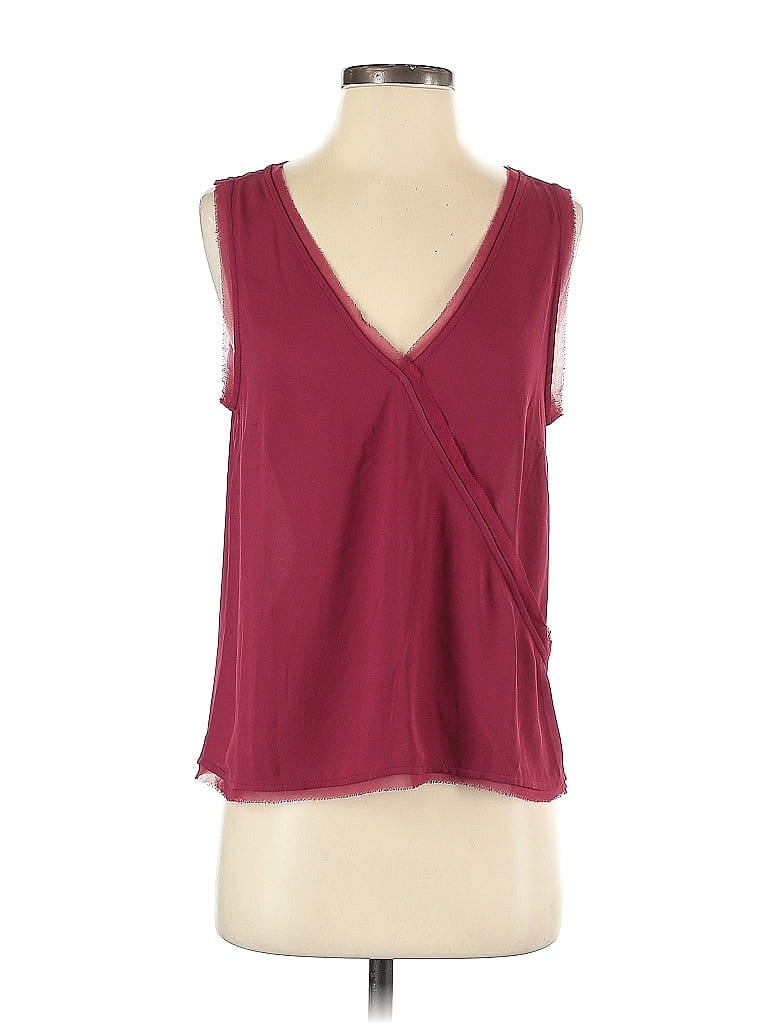 Click to view more detailed imagery on our partner's website Pre-owned Chelsea28 Sleeveless Blouse In Burgundy