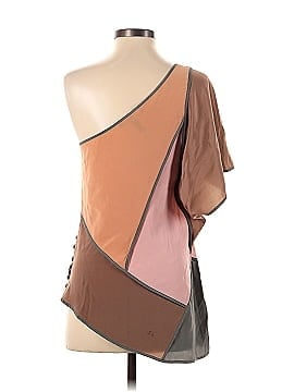 BCBGMAXAZRIA Short Sleeve Silk Top (view 2)