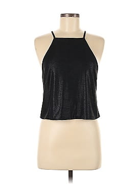 Olivaceous Faux Leather Top (view 1)