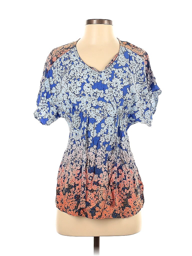 Pre-owned Cabi Short Sleeve Blouse In Blue