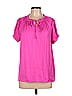 Catherine Malandrino 100% Polyester Pink Short Sleeve Blouse Size L - photo 1