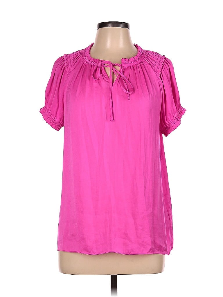 Catherine Malandrino 100% Polyester Pink Short Sleeve Blouse Size L - photo 1