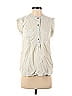 7 For All Mankind Ivory Sleeveless Button-Down Shirt Size 5 - photo 1