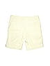 Lands' End 100% Cotton Solid Tortoise Yellow White Khaki Shorts Size 10 - photo 2