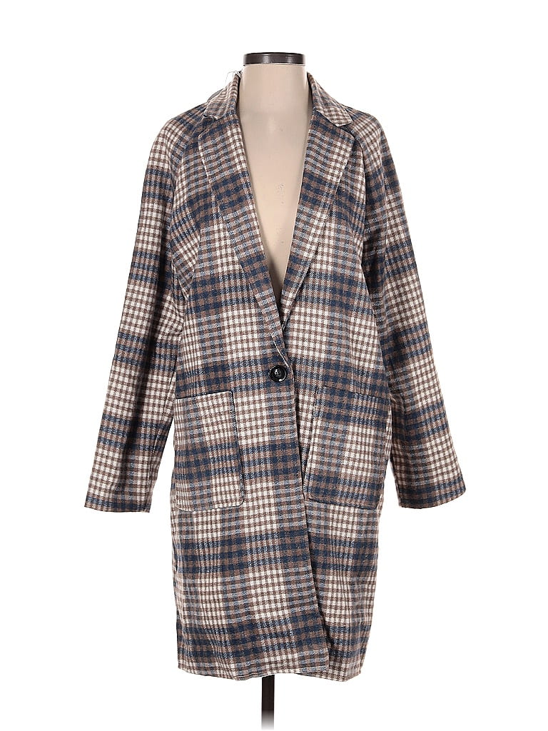 Petal and Pup 100% Polyester Plaid Gray Coat Size S - 36% off | ThredUp