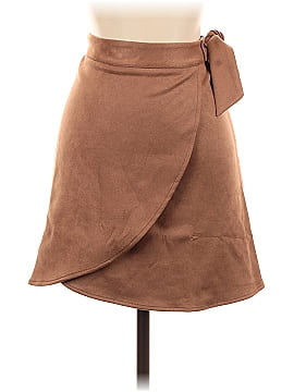 Allegra K Faux Leather Skirt (view 1)
