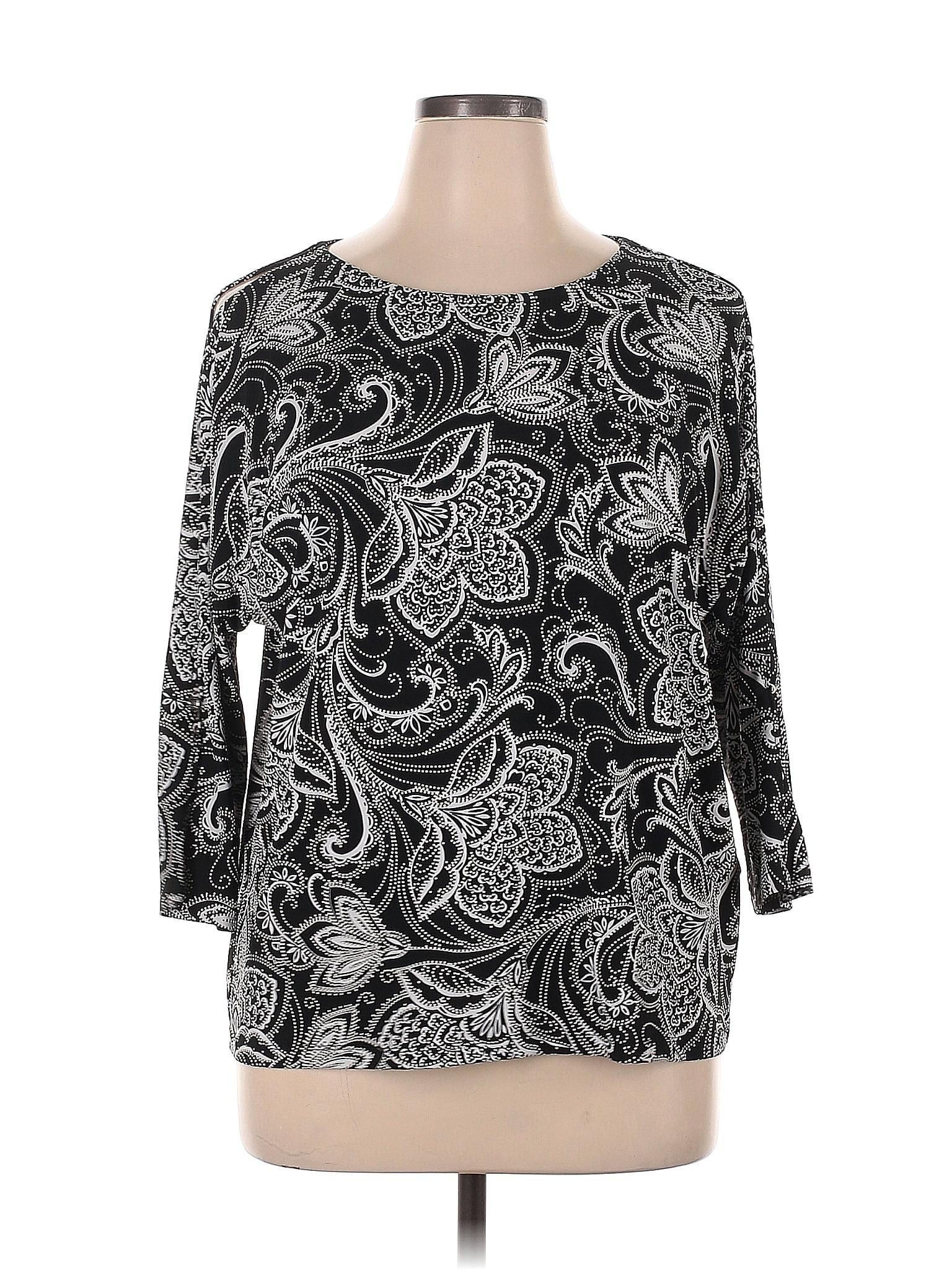 Ruby Rd Blouses Ruby Rd. Paisley Black Long Sleeve Blouse Size XL - 71% off | ThredUp