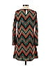 Peach Love Cream California 100% Polyester Argyle Chevron-herringbone Graphic Teal Casual Dress Size S - photo 2