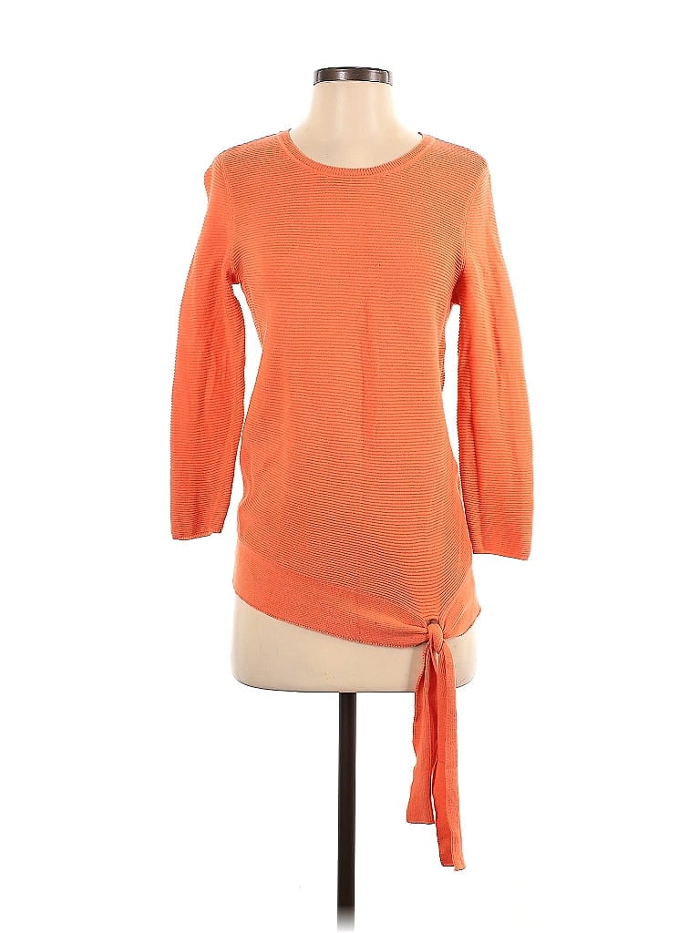 Pre-owned Belford Long Sleeve Blouse In Orange