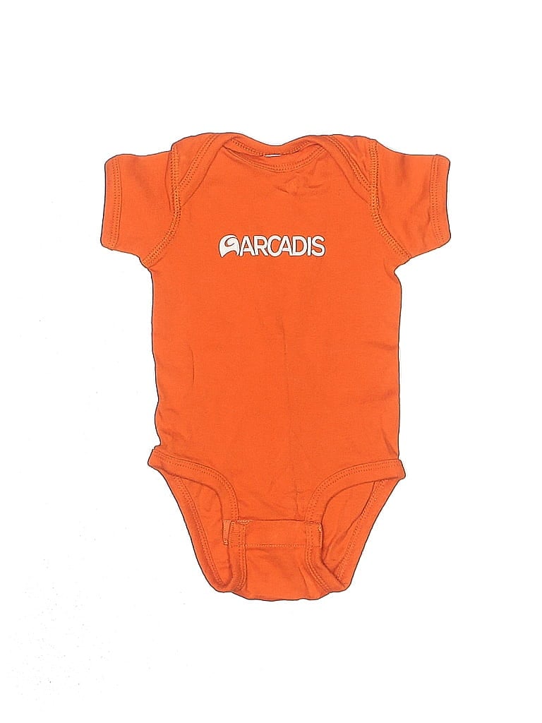 Rabbit Skins 100% Cotton Graphic Orange Short Sleeve Onesie 3-6 MO / 6 MO - photo 1