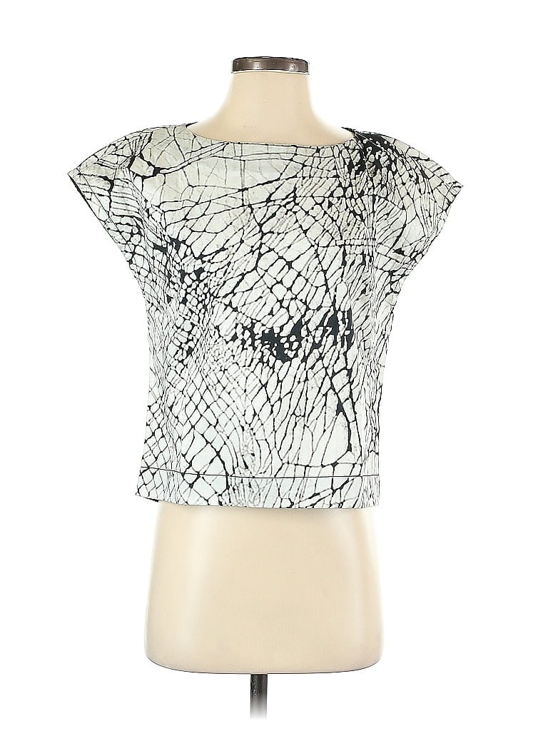 Hilton Hollis Silver Short Sleeve Blouse Size XS - photo 1