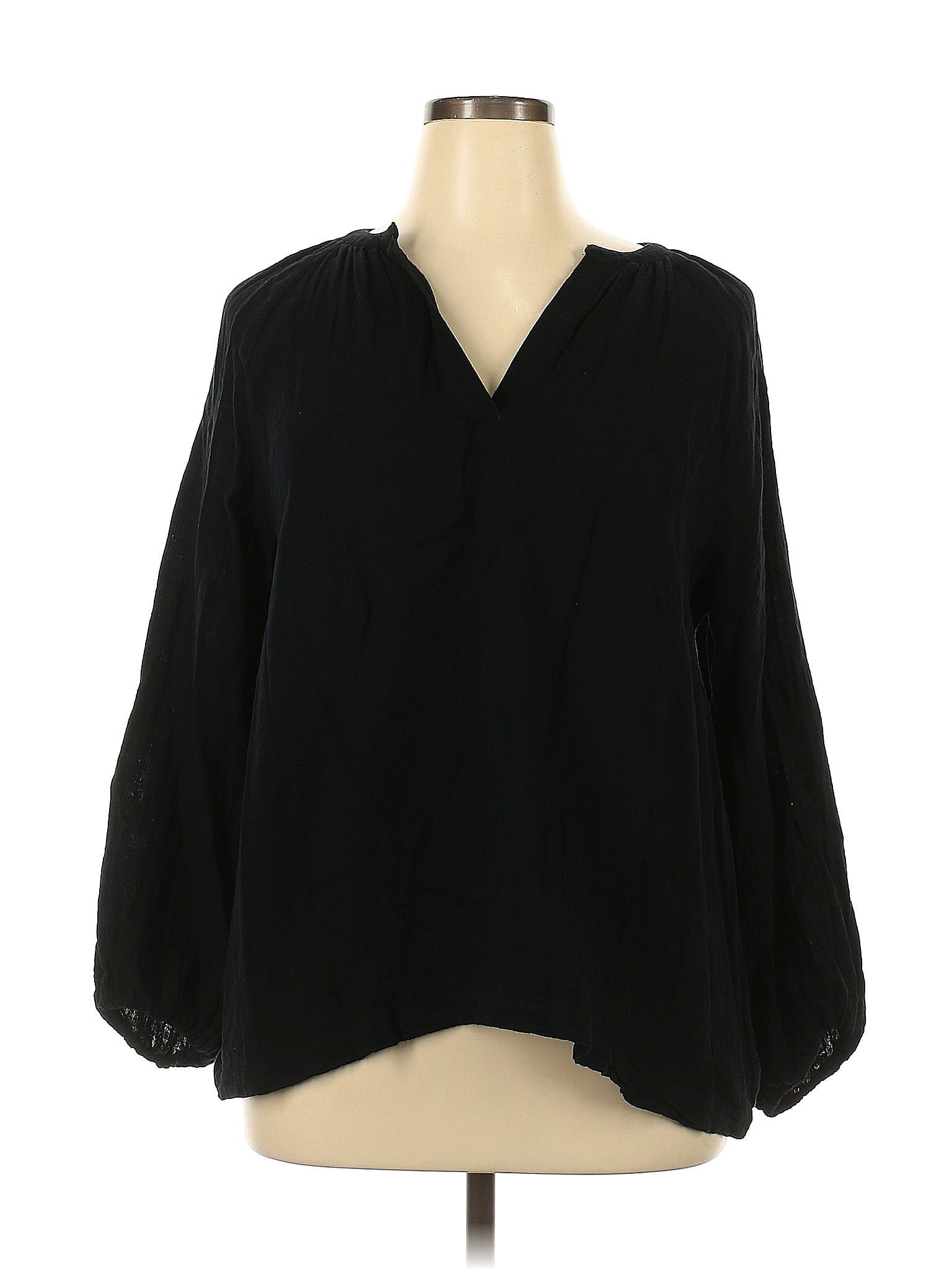 Old Navy 100% Cotton Black Long Sleeve Blouse Size XL - 60% off | ThredUp