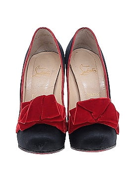 Christian Louboutin Red Velvet Lady Page Heels 125mm (view 2)