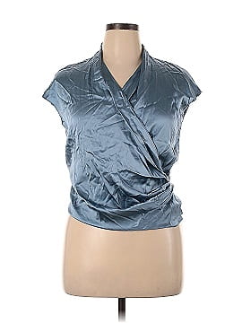 SILK MAISON Short Sleeve Silk Top (view 1)