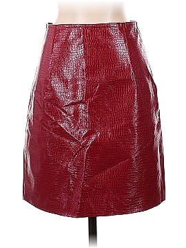 Porridge Faux Leather Skirt (view 1)
