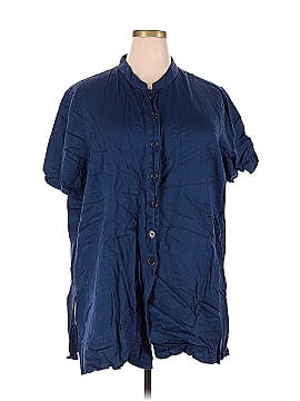 Selection by Ulla Popken Short Sleeve Button-Down Shirt (view 1)