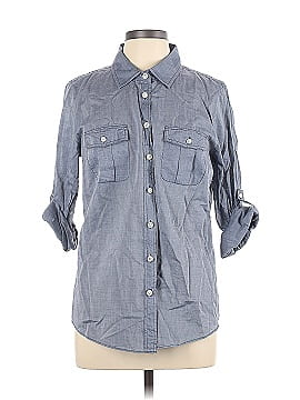 J.Crew Factory Store 3/4 Sleeve Button-Down Shirt (view 1)