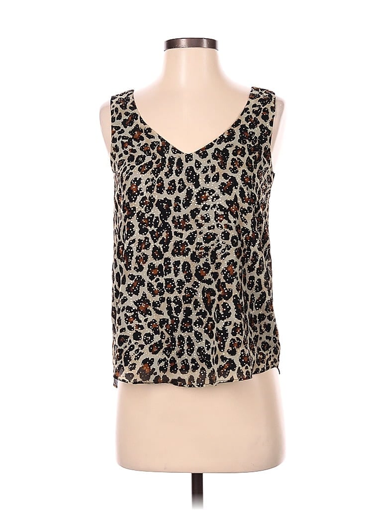 Gibson Sleeveless Top Brown V Neck Tops