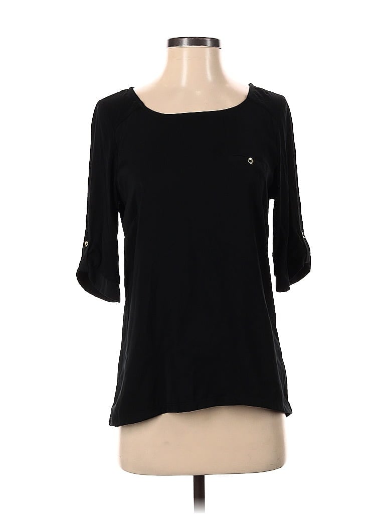 Pre-owned The Limited 3/4 Sleeve Top Black Boatneck Tops
