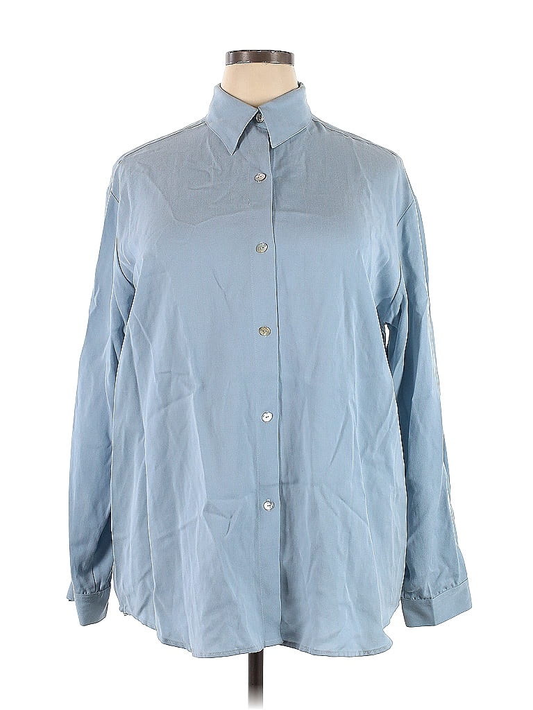 Hafsa Tencel Essential Button down Shirt - Denim Blue