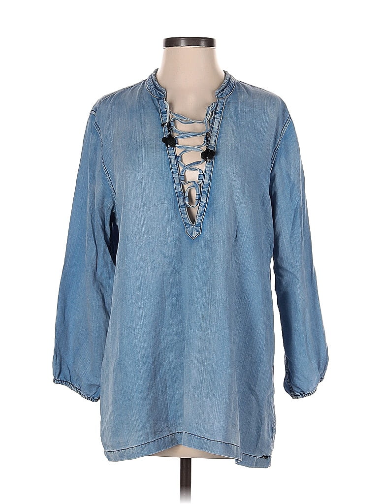 Pre-owned Scotch & Soda 3/4 Sleeve Blouse In Blue