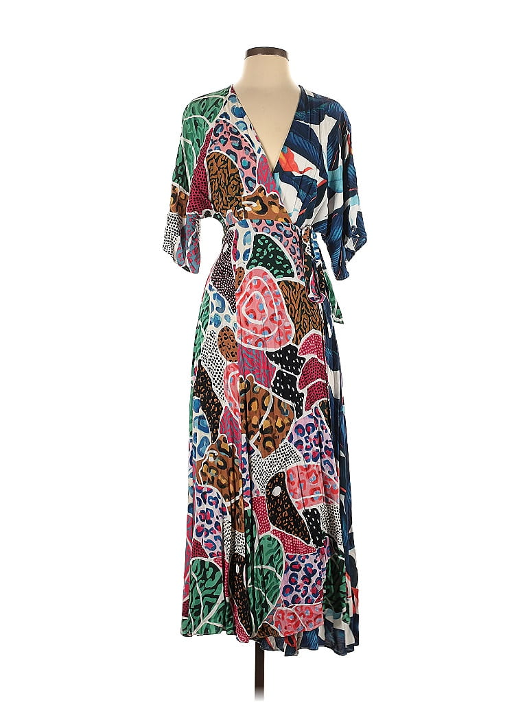 FARM Rio 100% Viscose Floral Motif Paisley Baroque Print Batik Green ...