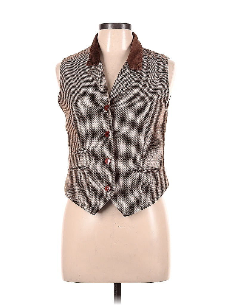 Sake Plaid Brown Tuxedo Vest Size 8 - 47% off | ThredUp