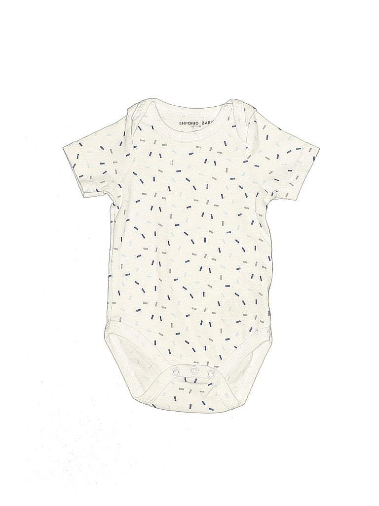 Emporio Baby Print Ivory Short Sleeve Onesie Size 6-9 mo - photo 1